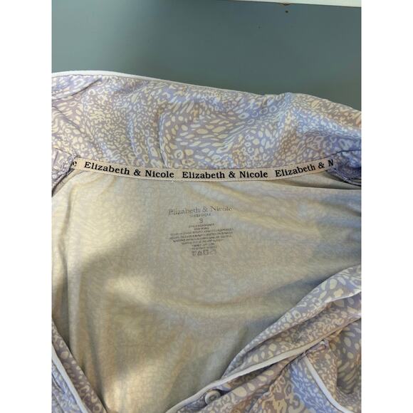 Elizabeth & Nicole Pajama set size S lavendar button top long pants - Picture 9 of 11